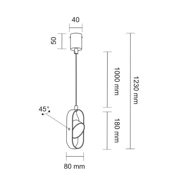 Czarna wisząca lampa Furoku z regulowanym kloszem i oświetleniem LED