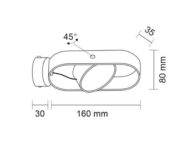 Stylowy kinkiet Furoku w czarnym kolorze z energooszczędnym oświetleniem LED
