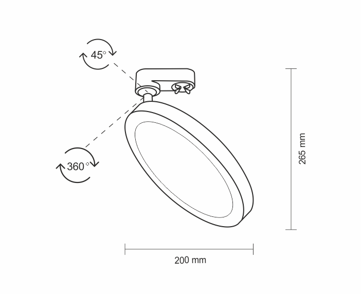 Czarna, okrągła lampa sufitowa LED Ito od Profile Shilo