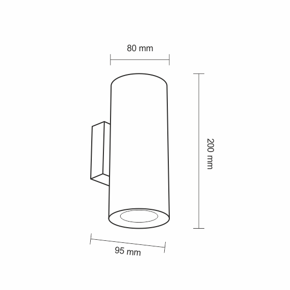 Biały kinkiet Kobe w formie metalowej tuby