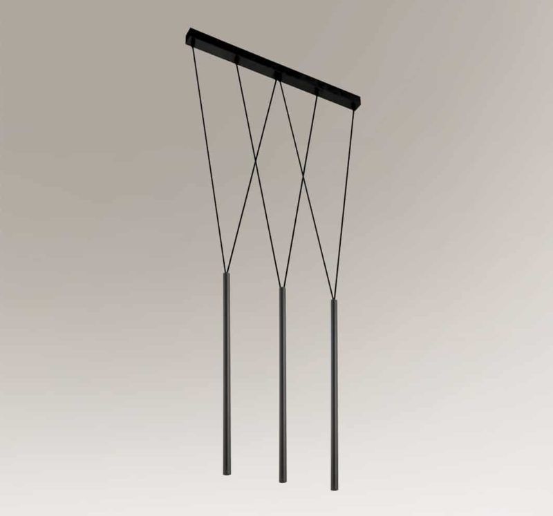 Nowoczesna, wisząca lampa Miaki w kolorze czarnym