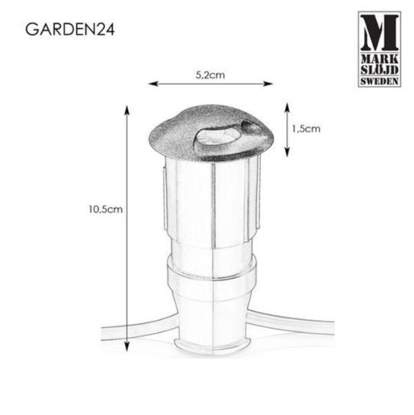 OUTLET Czarny spot podłogowy LED Garden 24