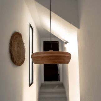 Naturalna wisząca lampa bambusowa Wafa L