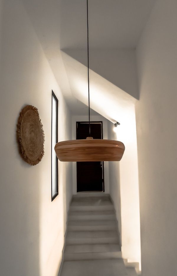Naturalna wisząca lampa bambusowa Wafa L