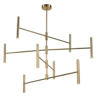 Nowoczesny złoty żyrandol Livi z regulowanymi ramionami