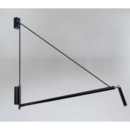 OUTLET: Czarny kinkiet Nurh Dohar z regulacją