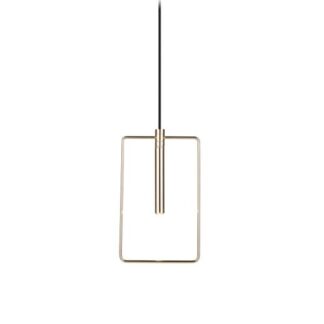 Złota lampa wisząca Faro o prostokątnym kształcie