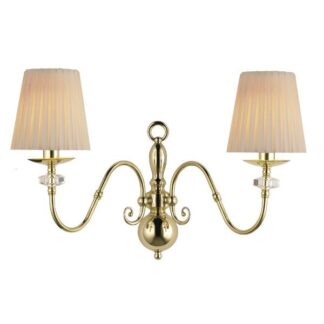 Klasyczny, złoty kinkiet Lilosa z dwoma ramionami