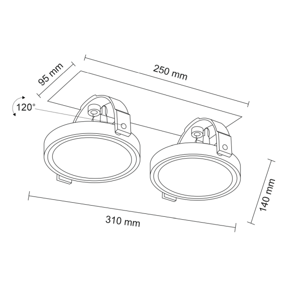 Białe halogeny Sakura B, lampa wpuszczana w sufit