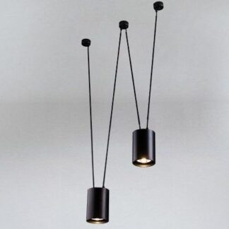 Nowoczesna czarna lampa wisząca Viwin z dwoma kloszami