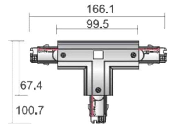 Łącznik-T Profilu Shilo w kolorze czarnym, lewy