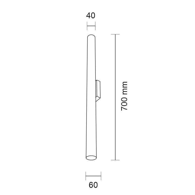 Biały, podłużny kinkiet Yabu