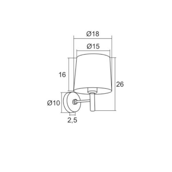 Biały kinkiet z abażurem Bolzano i srebrną bazą do salonu