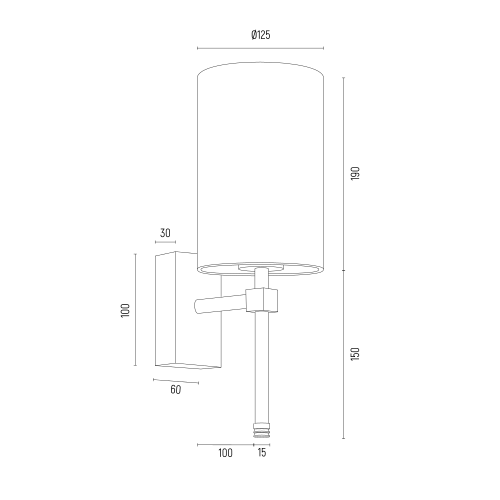 Kinkiet Abruzzo w złotym kolorze ze szczotkowanego mosiądzu z białym abażurem