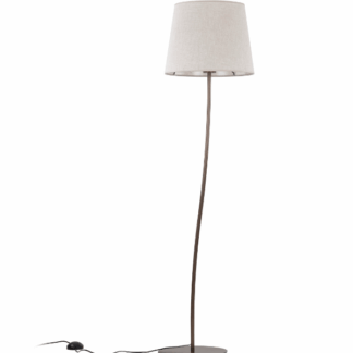 Elegancka stojąca lampa Nicola w odcieniach beżu i brązu