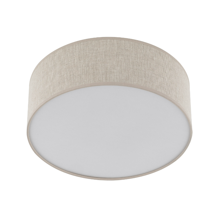 Beżowa okrągła lampa sufitowa Nicola o średnicy 38 cm