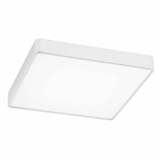 Biała, lakierowana lampa sufitowa Ontario do łazienki o średnicy 25 cm