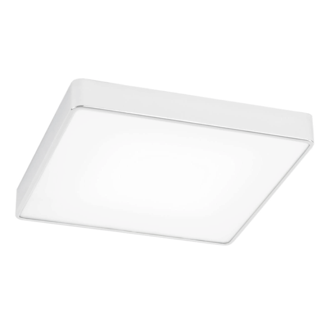 Biała, lakierowana lampa sufitowa Ontario do łazienki o średnicy 25 cm