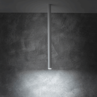 Biała lampa rurowa Fourty M o wysokości 75 cm