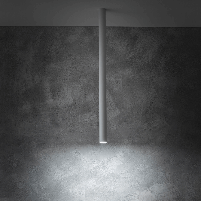 Biała lampa rurowa Fourty M o wysokości 75 cm