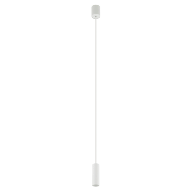 Biała, wisząca tubka Fourty S o długości 12 cm w minimalistycznym stylu