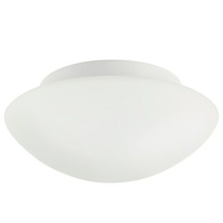 Biały sufitowy plafon Ufo Maxi o średnicy 30 cm od Nordlux, klasa szczelności IP44/43