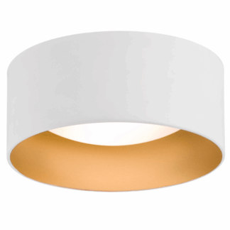 Biały sufitowy plafon Mohito z wnętrzem w złotym odcieniu