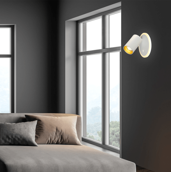 Bialy reflektor scienny do sypialni Parma ruchomy klosz