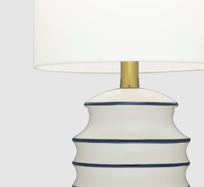 Ceramiczna lampa stołowa w stylu Hamptons Coastal z materiałowym abażurem