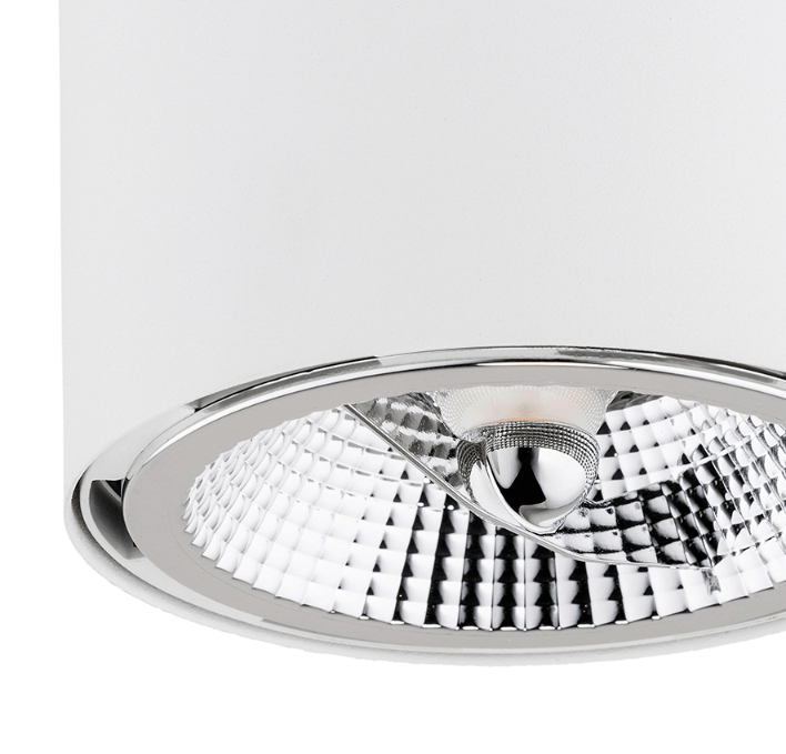 Biała halogenowa tuba sufitowa Clevland – spot LED AR111 GU10