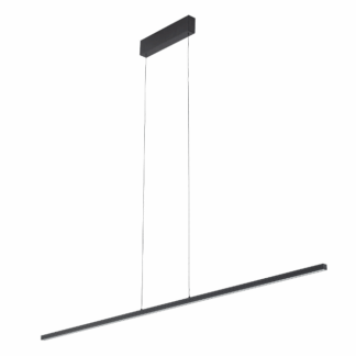 Czarna, liniowa lampa wisząca do biura Bar 3000K o długości 120 cm
