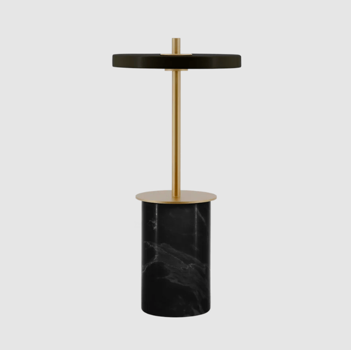 Bezprzewodowa lampa stołowa Asteria Move Mini z czarnego marmuru