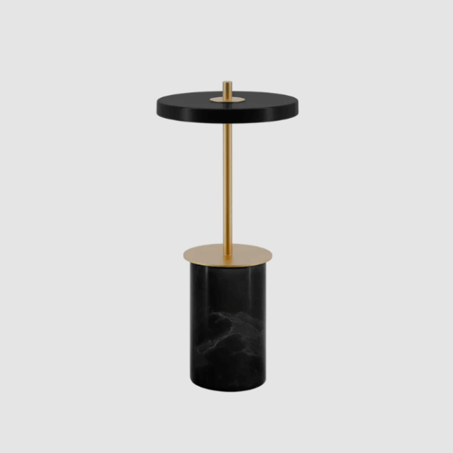 Bezprzewodowa lampa stołowa Asteria Move Mini z czarnego marmuru