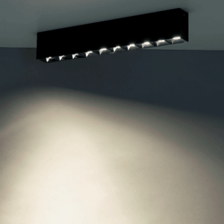 Czarna sufitowa oprawa Midi LED o mocy 40W i barwie światła 3000K