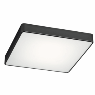 Plafon kwadratowy Ontario czarny 45 cm, nowoczesna lampa sufitowa LED płaska, minimalistyczne oświetlenie do salonu, sypialni i przedpokoju.