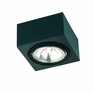 Czarny downlight Rodos z regulowanym oczkiem
