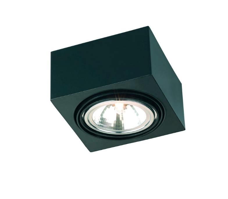 Czarny downlight Rodos z regulowanym oczkiem