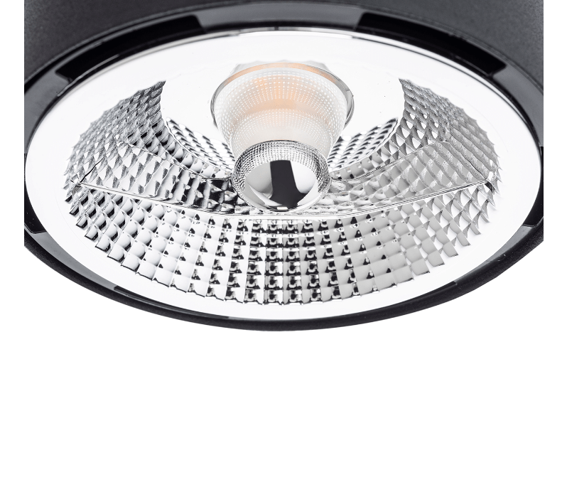 Czarna sufitowa tuba halogenowa Clevland na żarówkę GU10 LED AR111