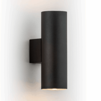 Matowy czarny kinkiet tuba Mitos do sypialni i salonu