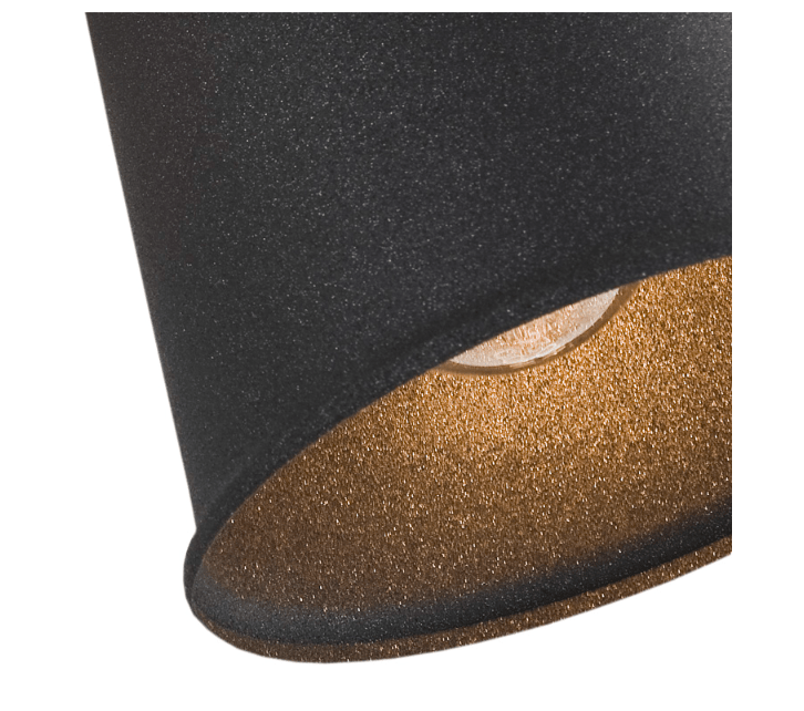 Czarny industrialny kinkiet Kongo z możliwością regulacji klosza