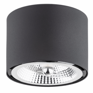 Czarna sufitowa tuba halogenowa Clevland na żarówkę GU10 LED AR111