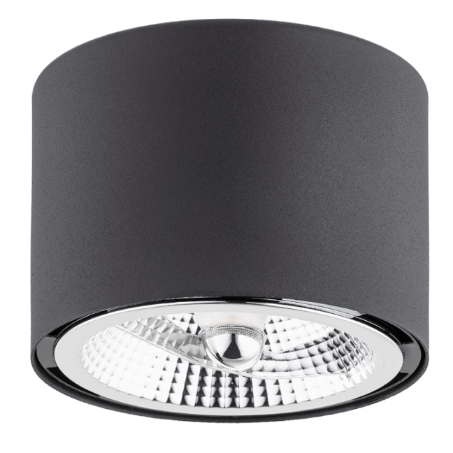 Czarna sufitowa tuba halogenowa Clevland na żarówkę GU10 LED AR111