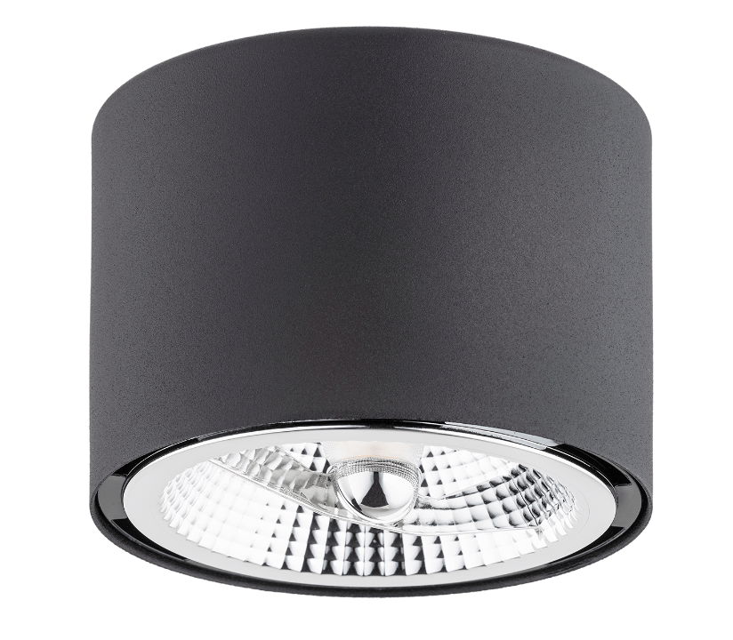 Czarna sufitowa tuba halogenowa Clevland na żarówkę GU10 LED AR111