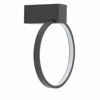 Czarny kinkiet LED Circolo XS 3000K z podświetlanym pierścieniem o średnicy 18 cm