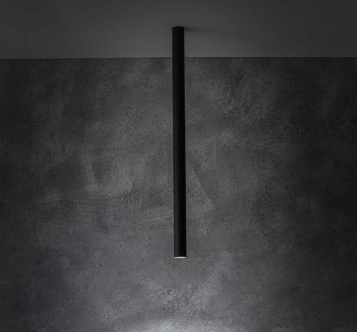 Czarna sufitowa tuba Fourty M o długości 75 cm