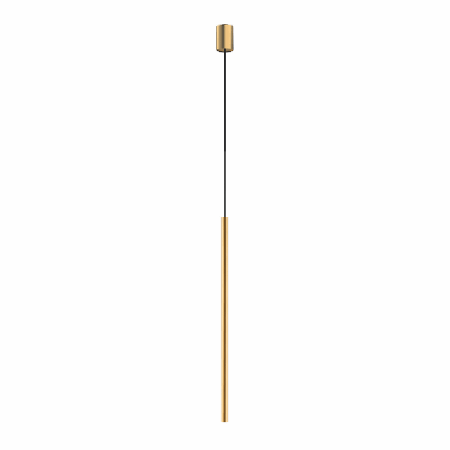 Stylowa wisząca lampa w złotym kolorze Laser o długości 75 cm