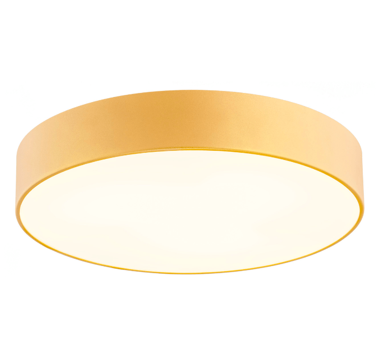 Stylowy złoty plafon Darling o średnicy 25 cm, wykonany z hartowanego szkła i metalu