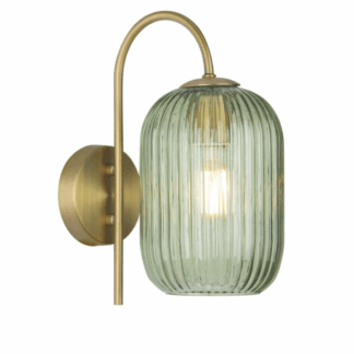 Szklany kinkiet Idra z zielonym kloszem