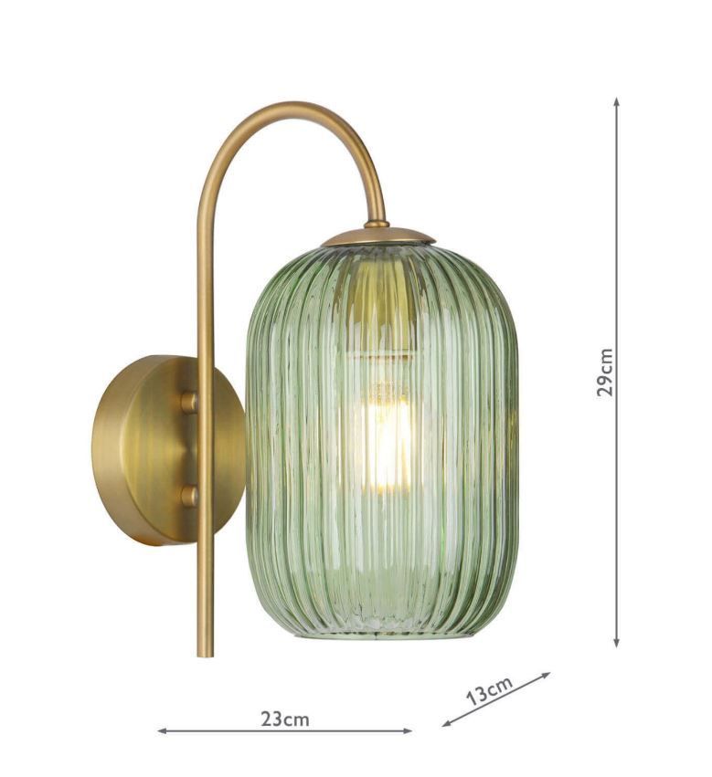 Szklany kinkiet Idra z zielonym kloszem