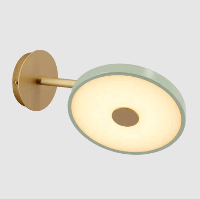 Oliwkowy kinkiet LED Asteria Wall z płaskim, ruchomym kloszem